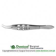 Buratto LASIK Flap Forcep Curved - Disc Shaped Serrated Jaws Stainless Steel, 10.5 cm - 4"